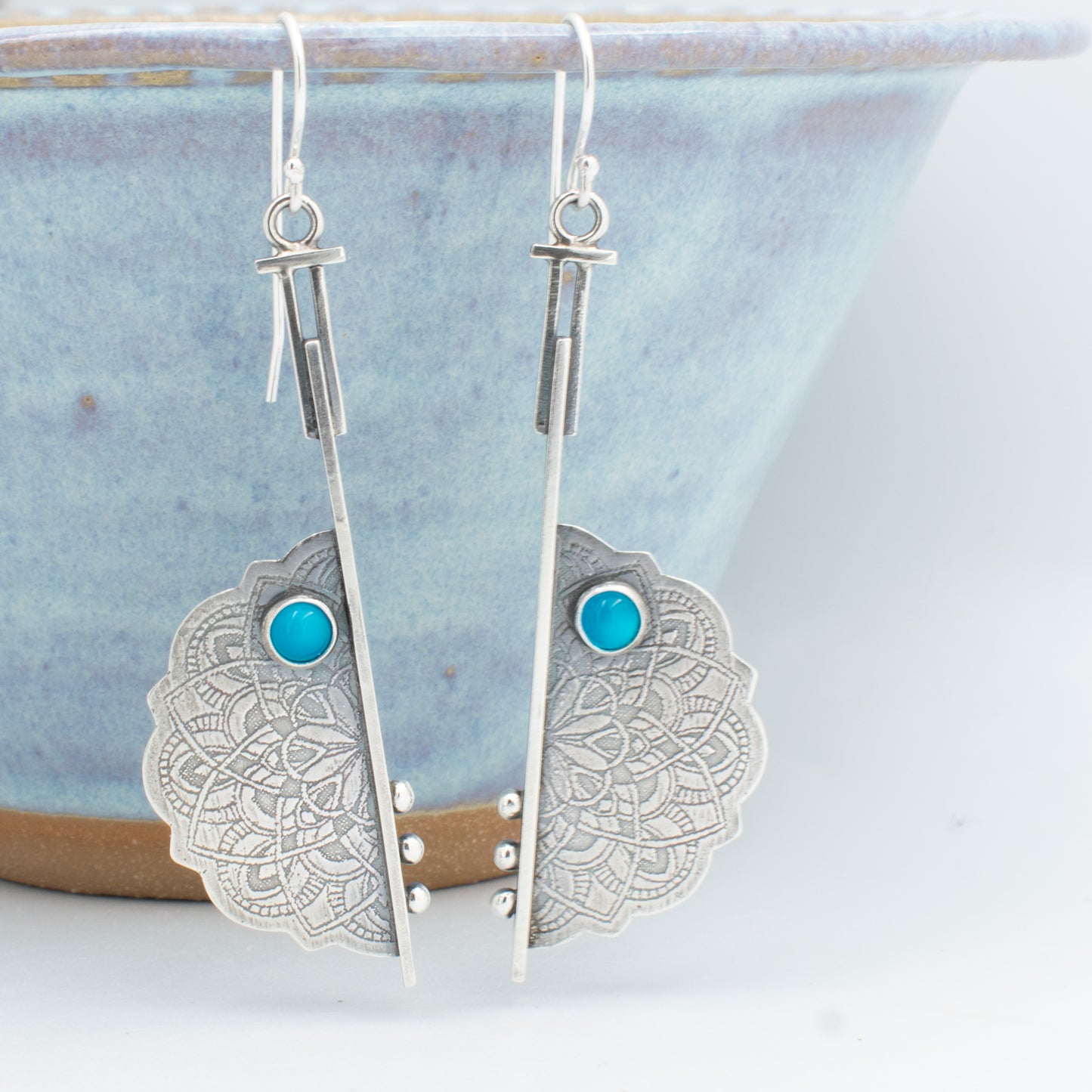 Bright Aqua Fun Modern Earrings