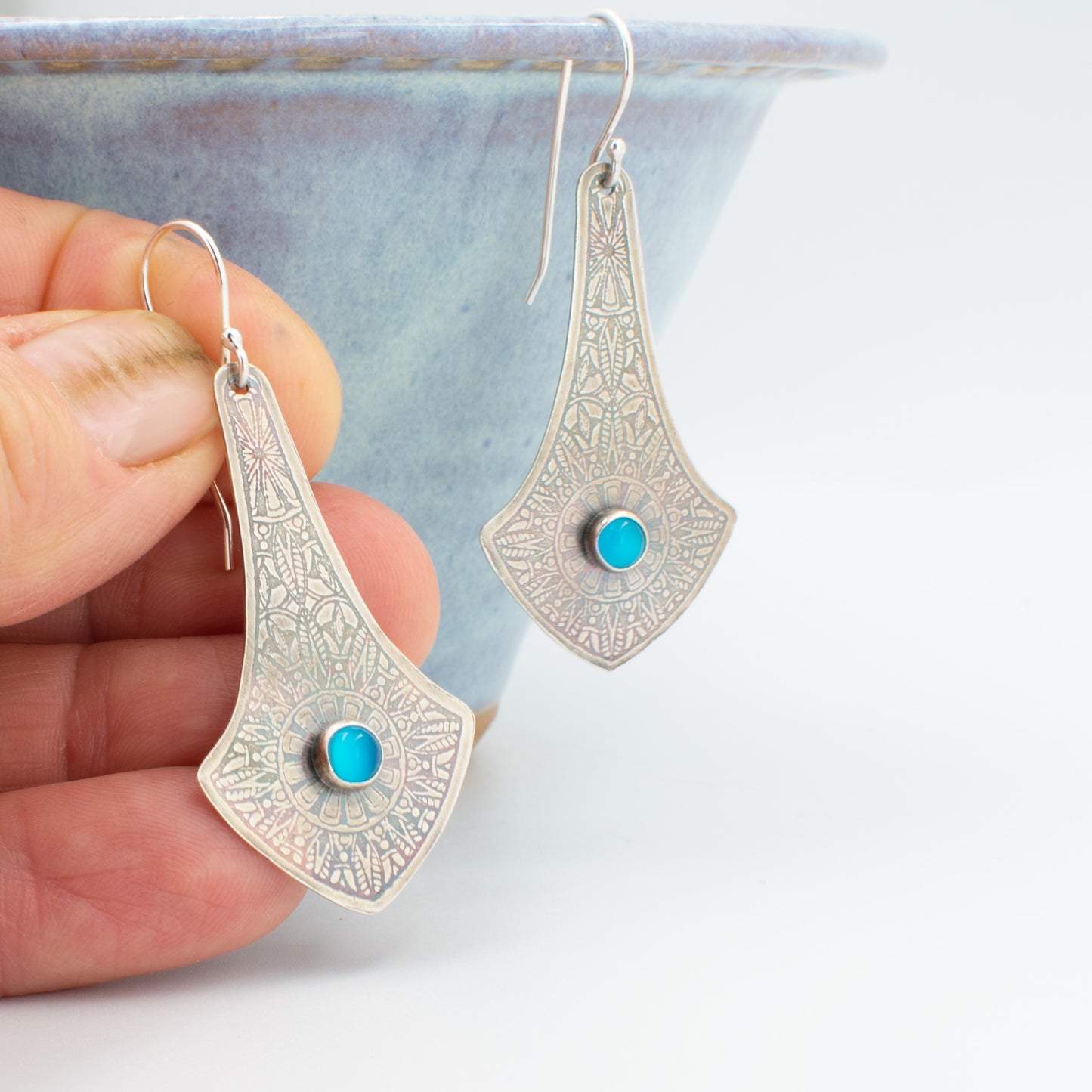 Bright Aqua Arrow Earrings