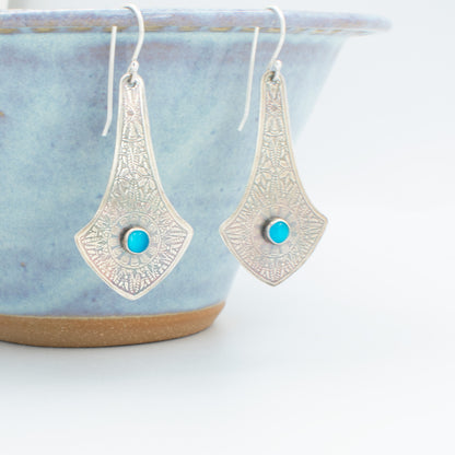 Bright Aqua Arrow Earrings