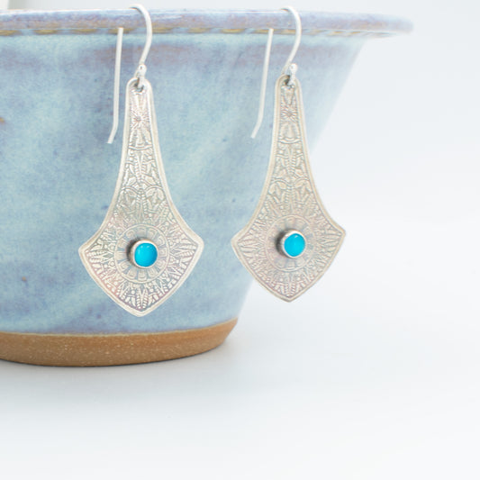 Bright Aqua Arrow Earrings