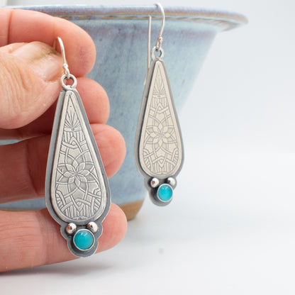 Bright Aqua Layered Teardrop Earring