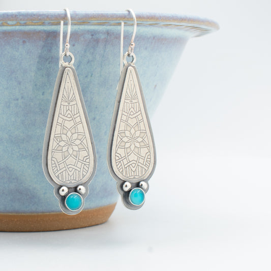 Bright Aqua Layered Teardrop Earring
