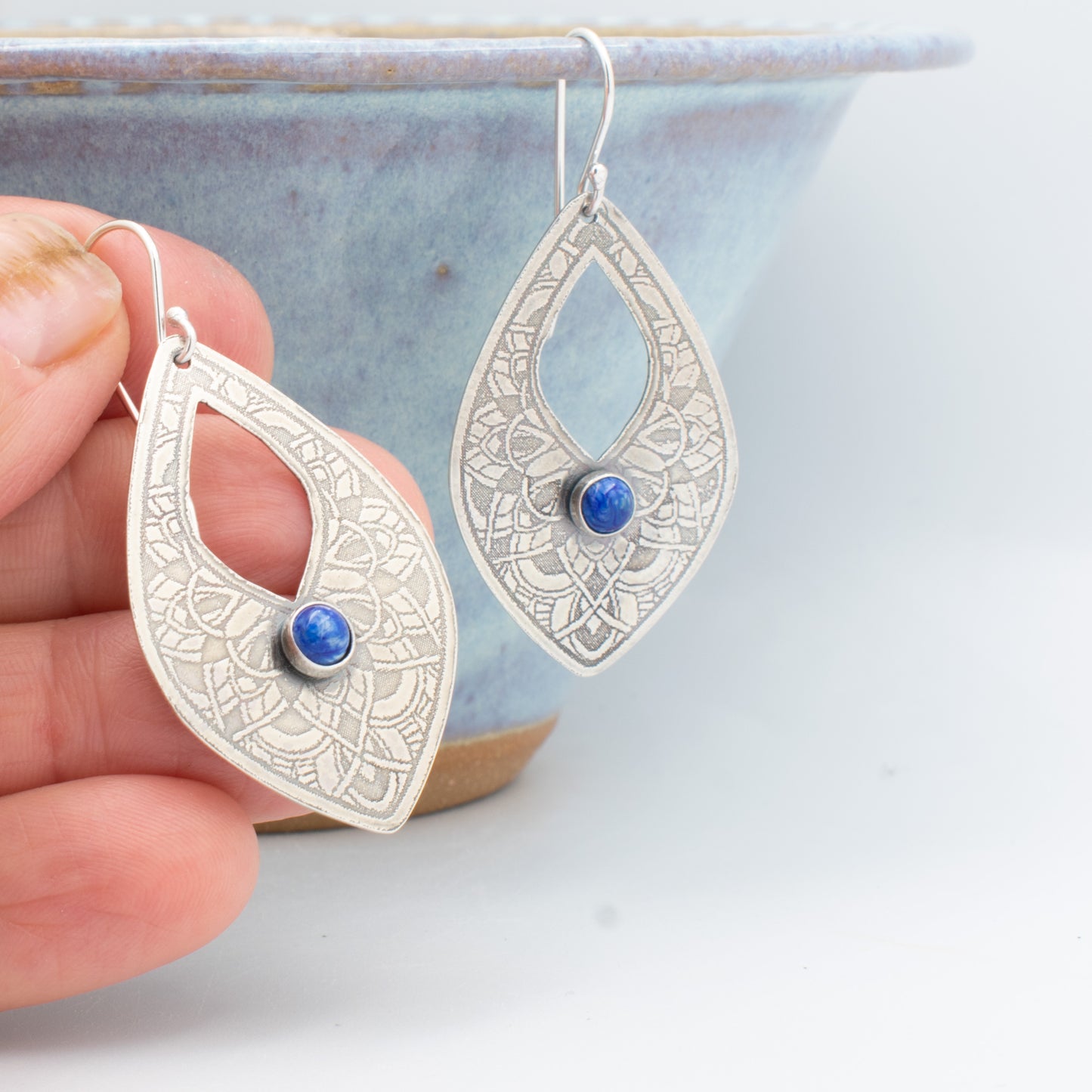 Dutch Blue Wide Open Drop Earrings