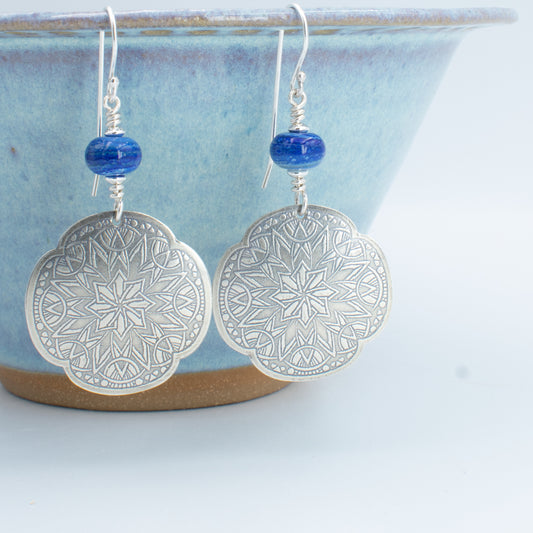 Dutch Blue Dangle Earrings