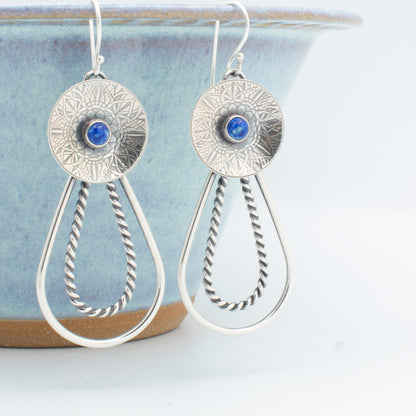 Dutch Blue Twisted Hoop Earrings