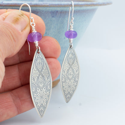 Lilac Double Mandala Earrings