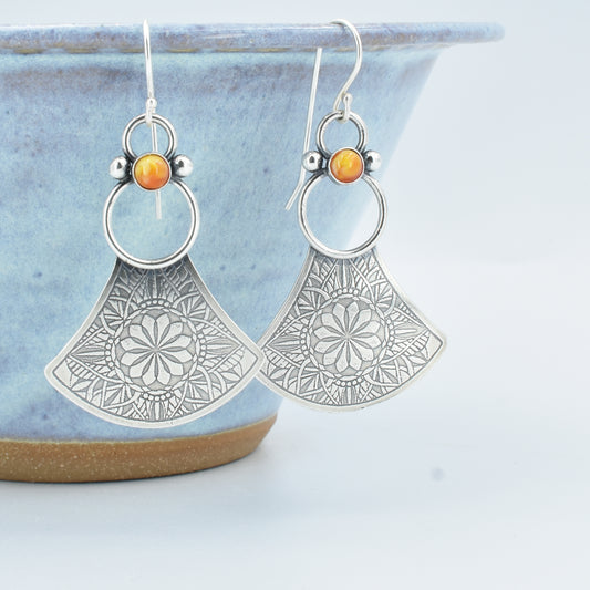 Orange Swirl Fiesta Jess Earrings