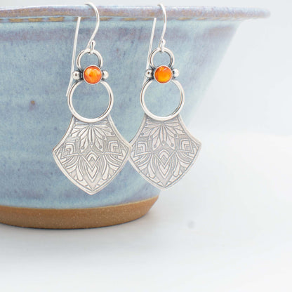 Orange Swirl Jess Drop Earrings