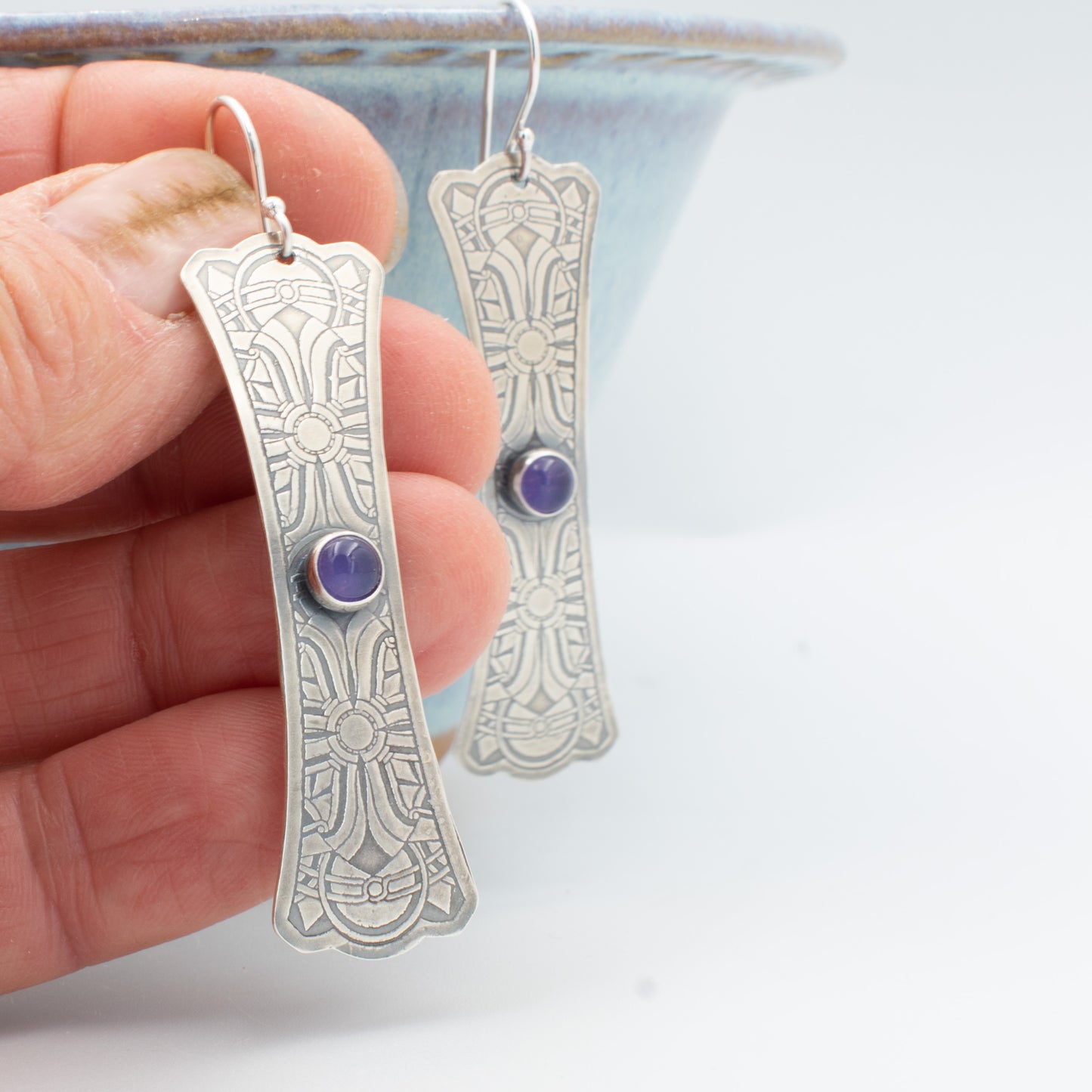 Purple Lace Long Earrings