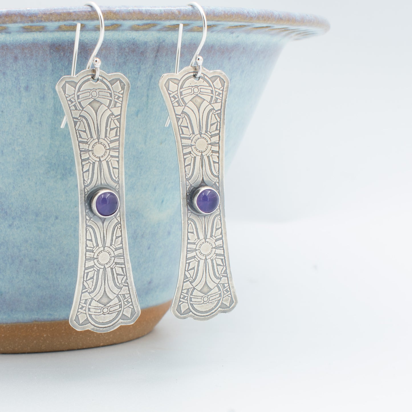 Purple Lace Long Earrings