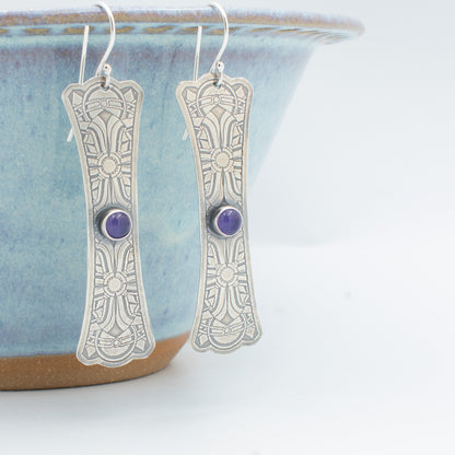 Purple Lace Long Earrings