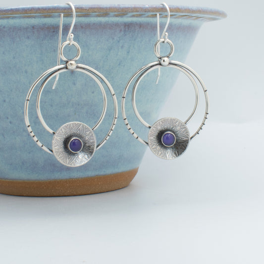 Blue Iris Double Hoop Earring