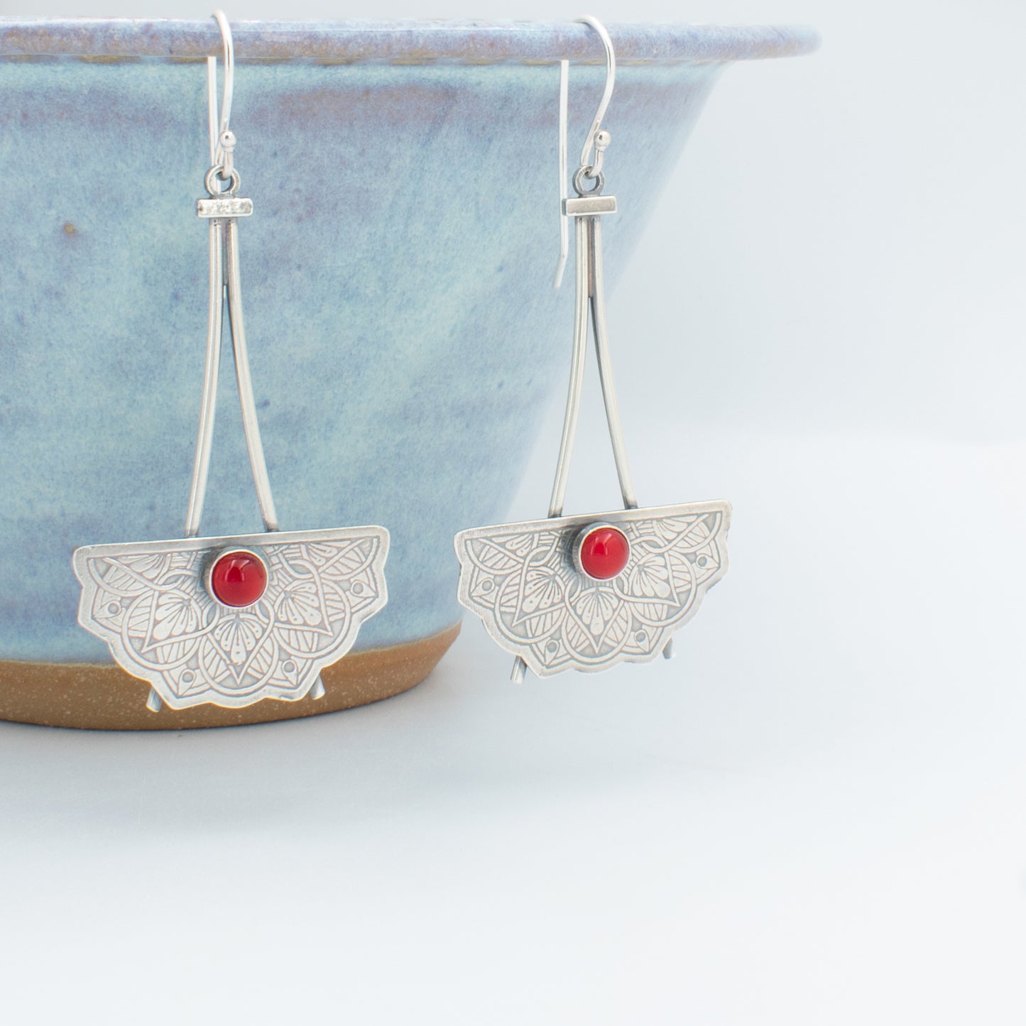 Sangria Sleek Half Mandala Earrings