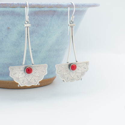 Sangria Sleek Half Mandala Earrings