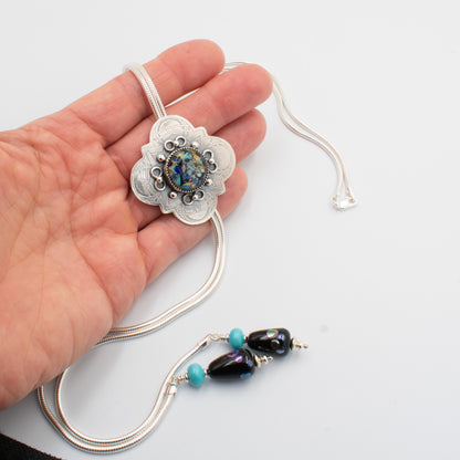 Big Sky Blue Chain Bolo Tie