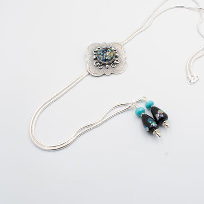 Big Sky Blue Chain Bolo Tie