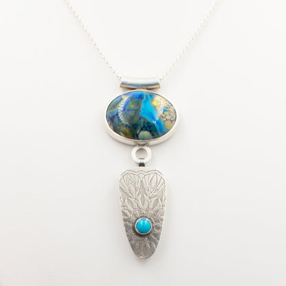 Sky Blue and Shard Oval Necklace