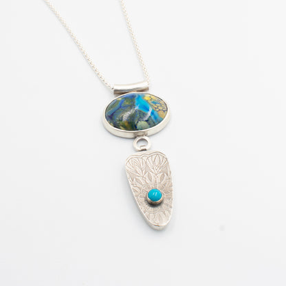 Sky Blue and Shard Oval Necklace