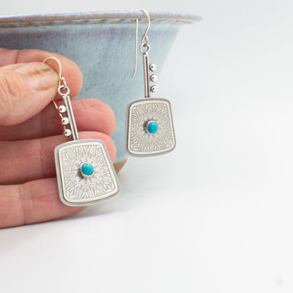 Sky Blue Modern Earrings