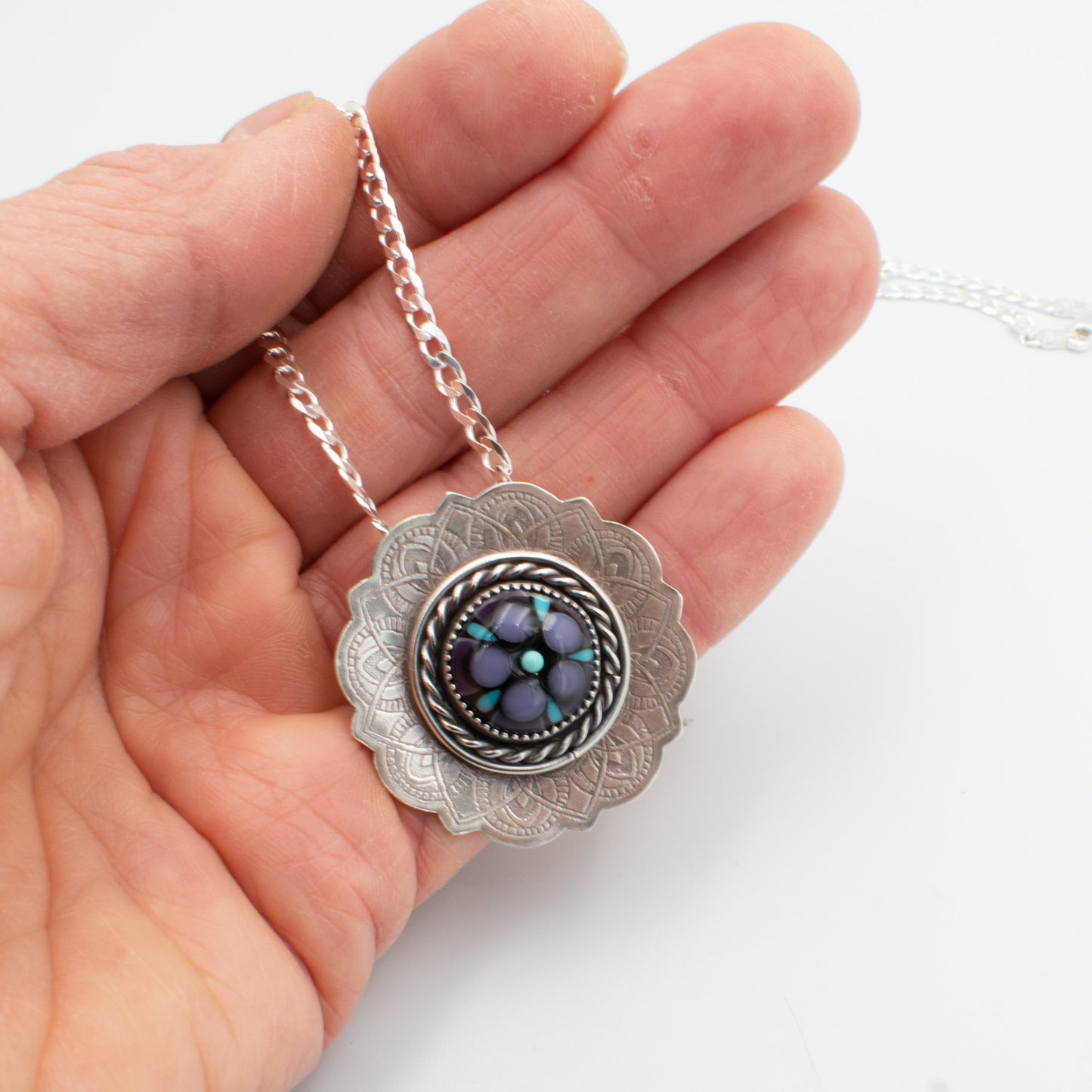 Stained Glass Mandala Necklace