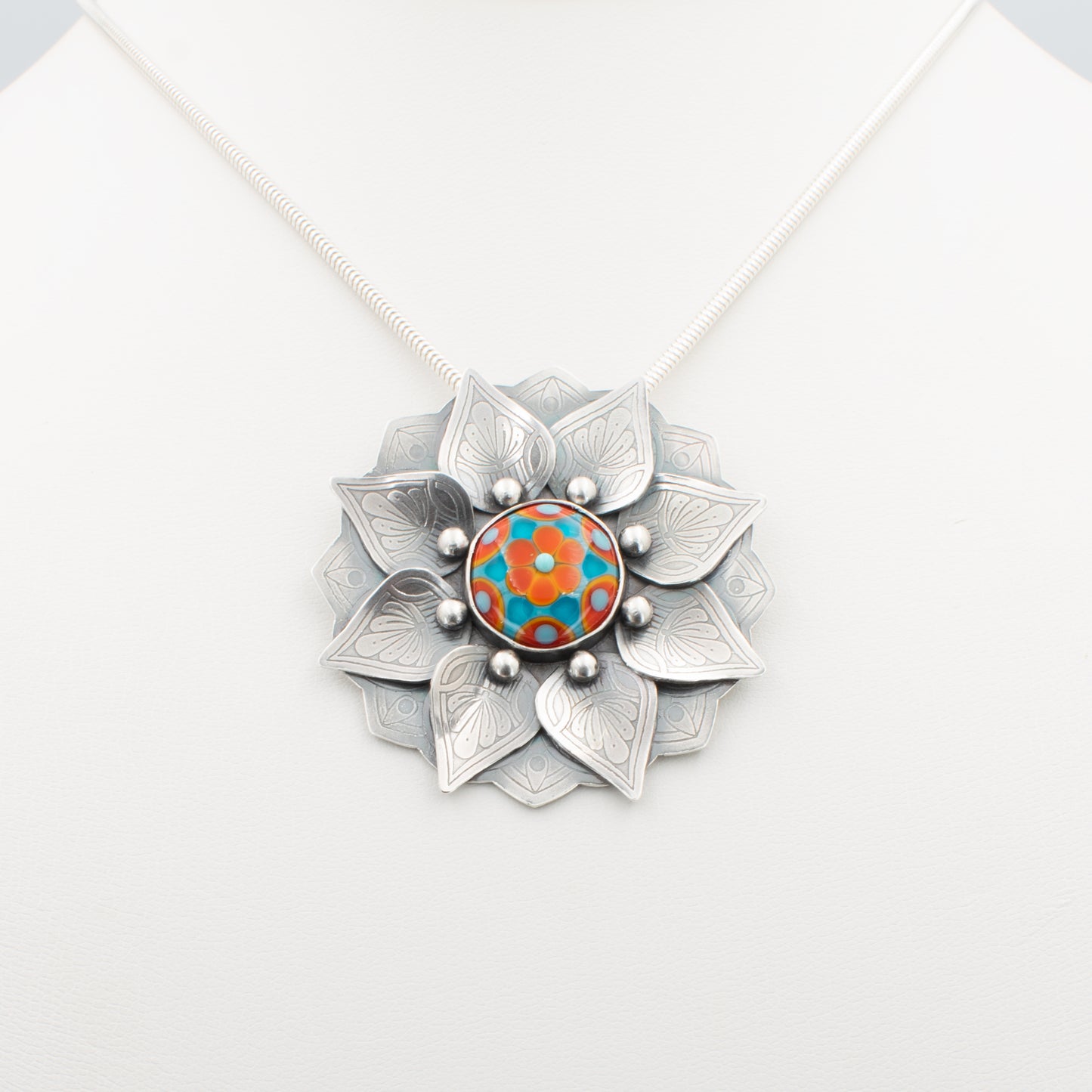 Summertime Sunshine Mandala Flower Necklace
