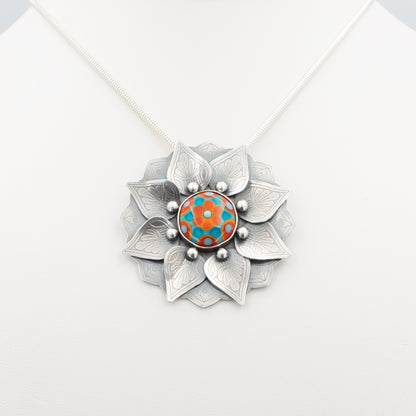 Summertime Sunshine Mandala Flower Necklace