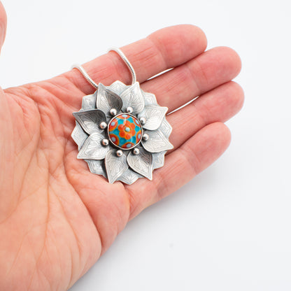 Summertime Sunshine Mandala Flower Necklace