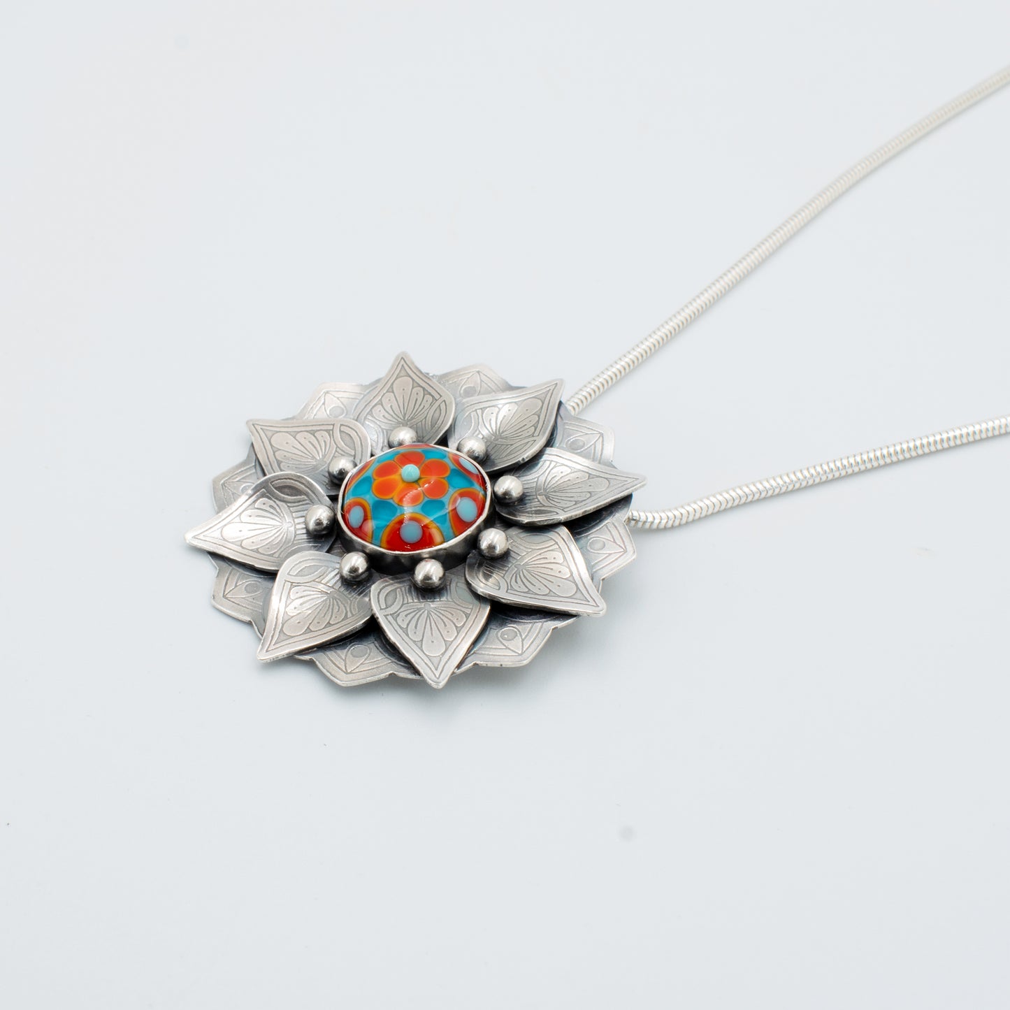 Summertime Sunshine Mandala Flower Necklace