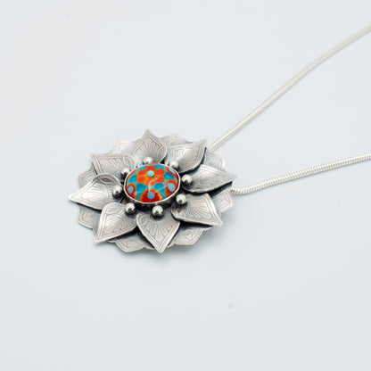 Summertime Sunshine Mandala Flower Necklace