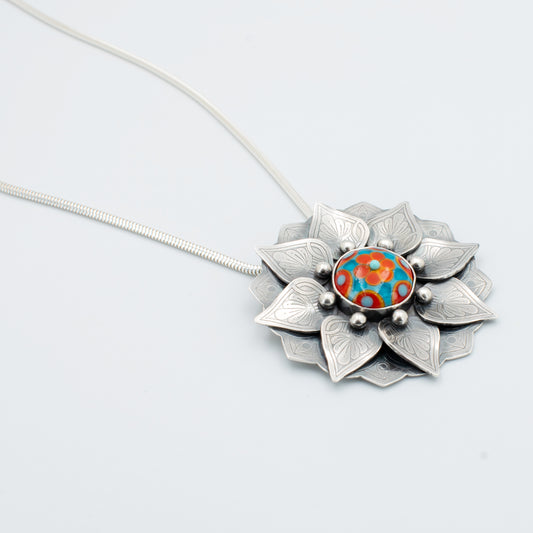 Summertime Sunshine Mandala Flower Necklace