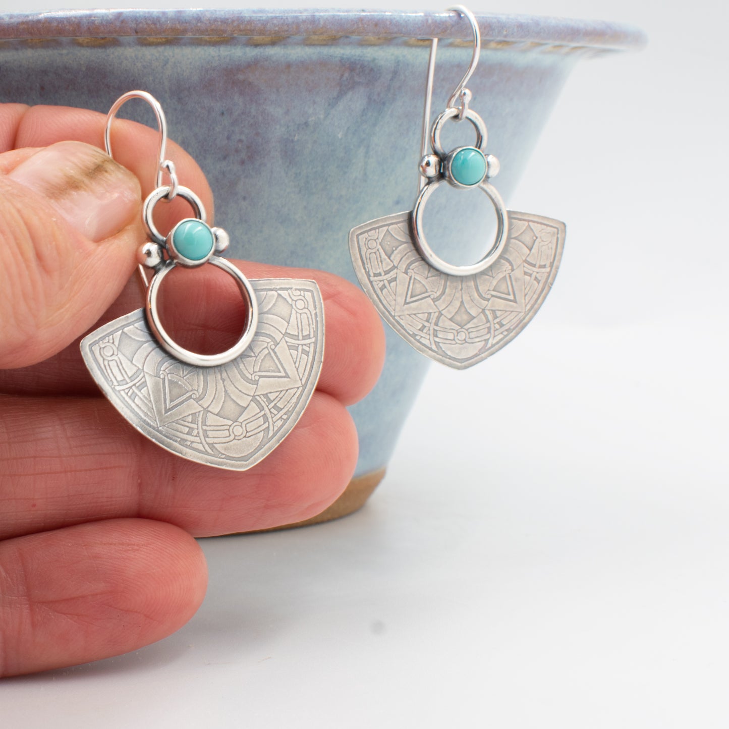 Turquoise Half Round Jess Earrings