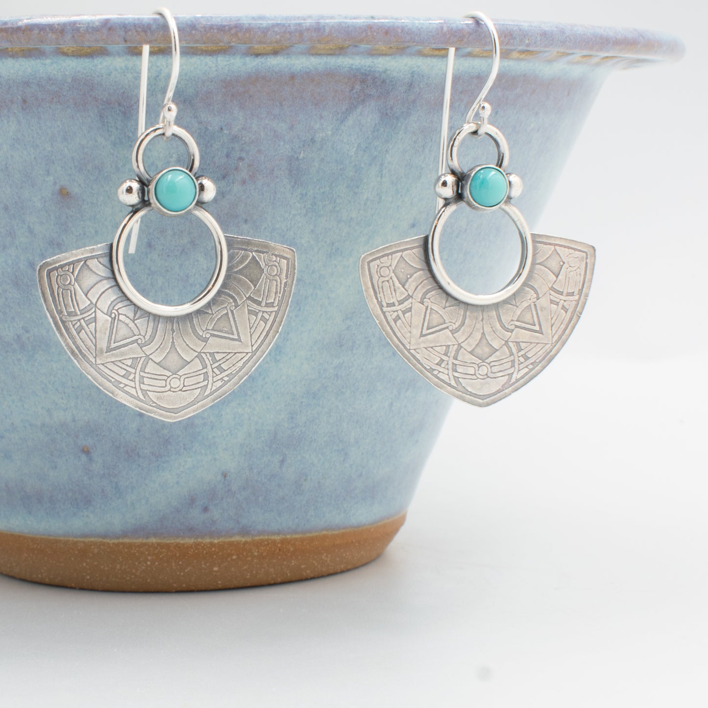 Turquoise Half Round Jess Earrings