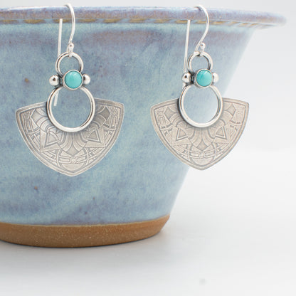 Turquoise Half Round Jess Earrings
