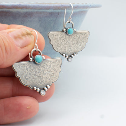 Turquoised Layered Mandala Earrings