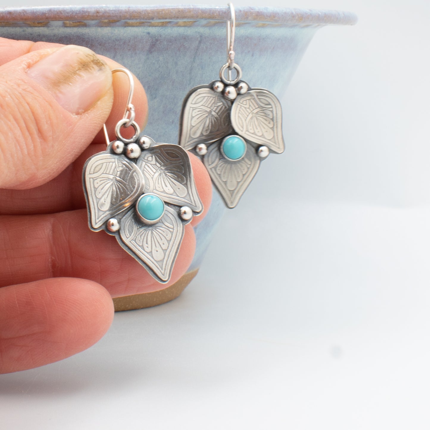 Turquoise Leaf Earrings