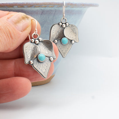 Turquoise Leaf Earrings