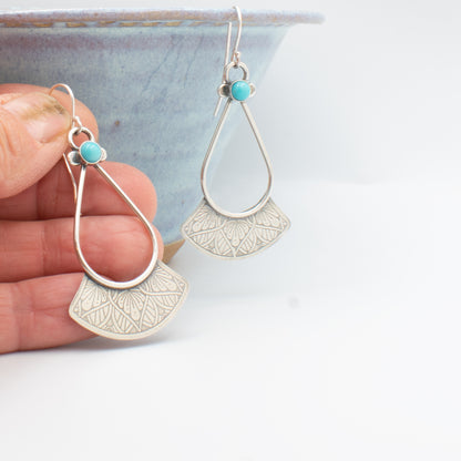 Turquoise Mini Skirt Hoop Earring