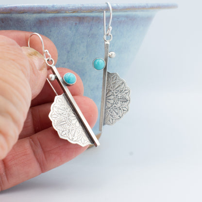 Turquoise Modern drop Earrings