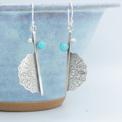 Turquoise Modern drop Earrings