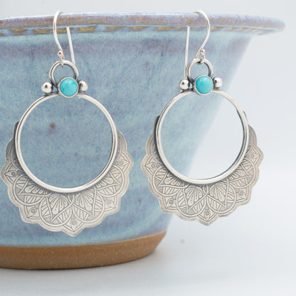 Turquoise Boho Hoop Earrings