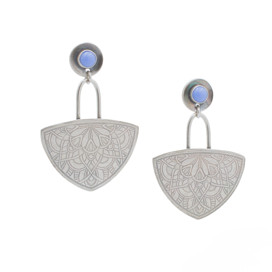 Periwinkle Post Half Round Earrings