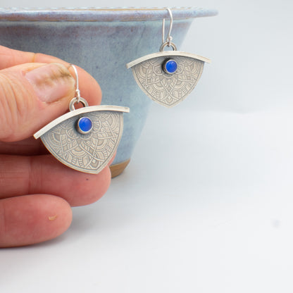 Bright Periwinkle Half Round Earrings