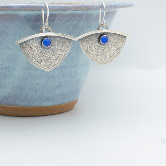 Bright Periwinkle Half Round Earrings