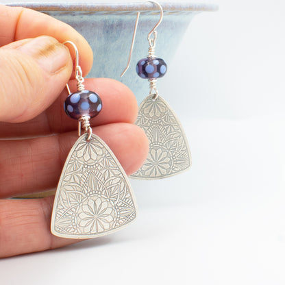 Purple and Periwinkle Dotted Earrings