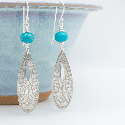 Turquoise Open Tear Drop Earrings