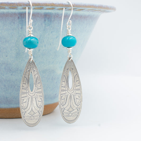 Turquoise Open Tear Drop Earrings