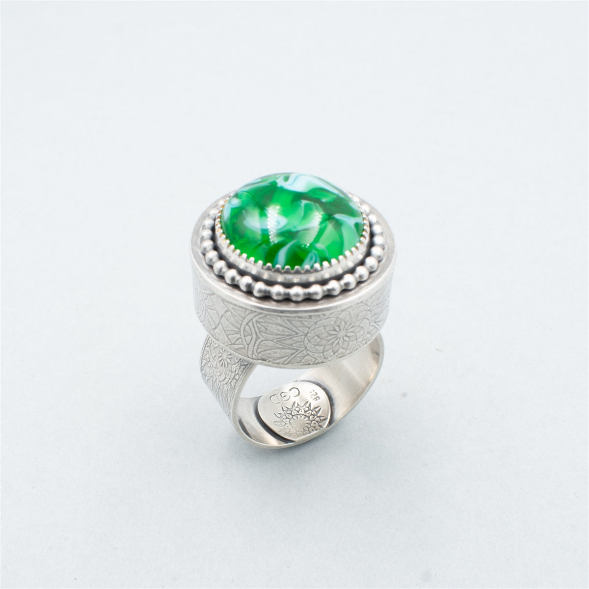 Emerald Swirl Statement Ring